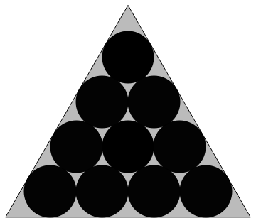 Packing ten unit circles in an equilateral triangle