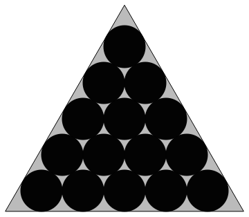 Packing 15 unit circles in an equilateral triangle