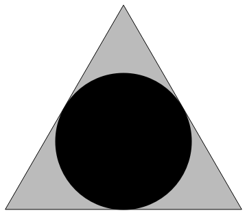 Packing one unit circle in an equilateral triangle