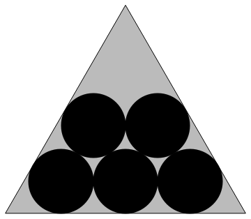 Packing five unit circles in an equilateral triangle