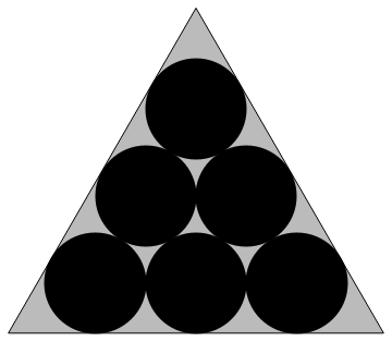 Packing six unit circles in an equilateral triangle