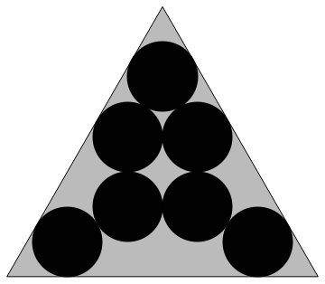 Packing seven unit circles in an equilateral triangle