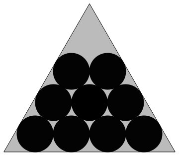 Packing nine unit circles in an equilateral triangle